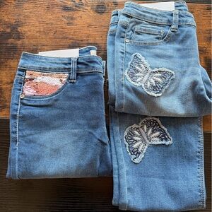 2 Blue Denim Jeans girl size 12